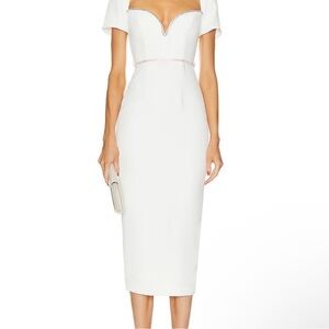 Self Portrait White Diamanté Dress